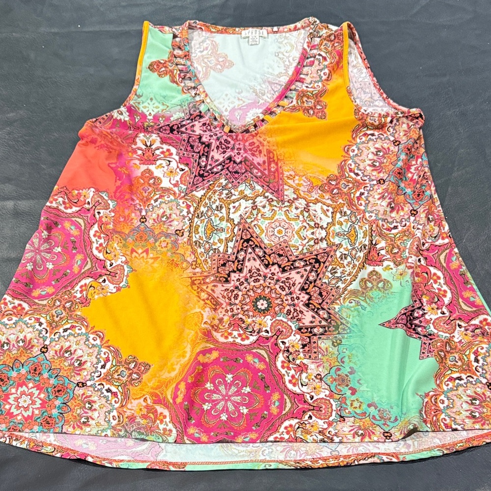Spense Multicolor Paisley Tank Top